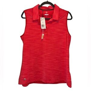 Adidas Women's Golf Red Sleeveless Polo Tank Top